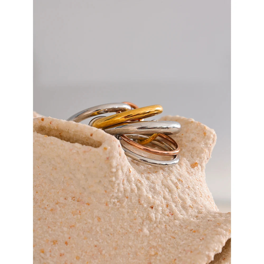  5 Links Stacked Gold Plated