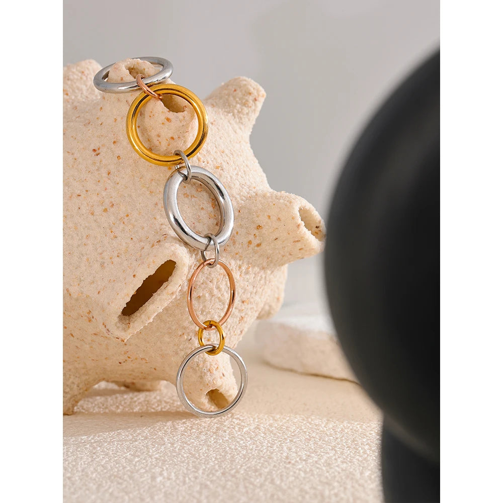  5 Links Stacked Gold Plated
