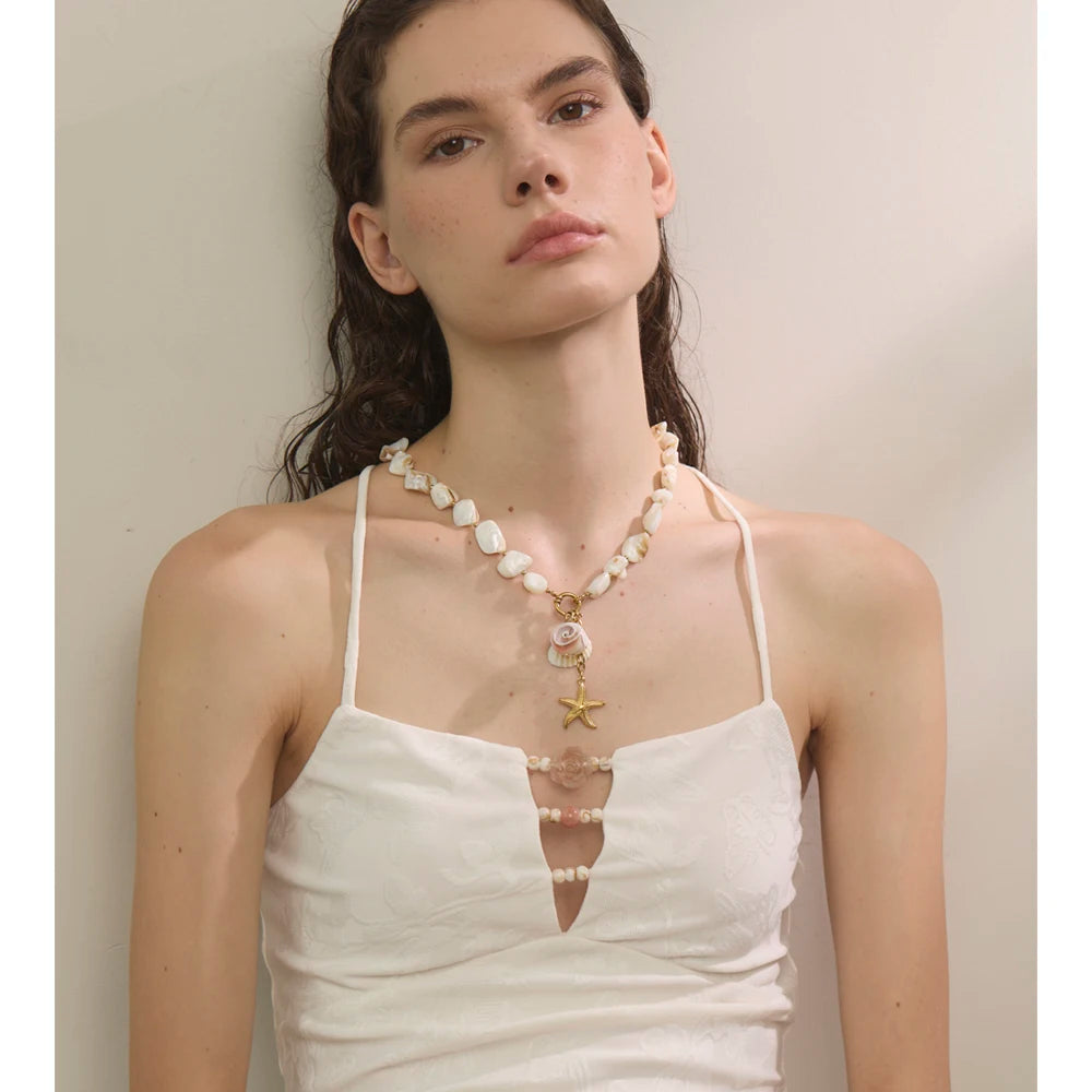  Shell Chain Conch Starfish Necklace 