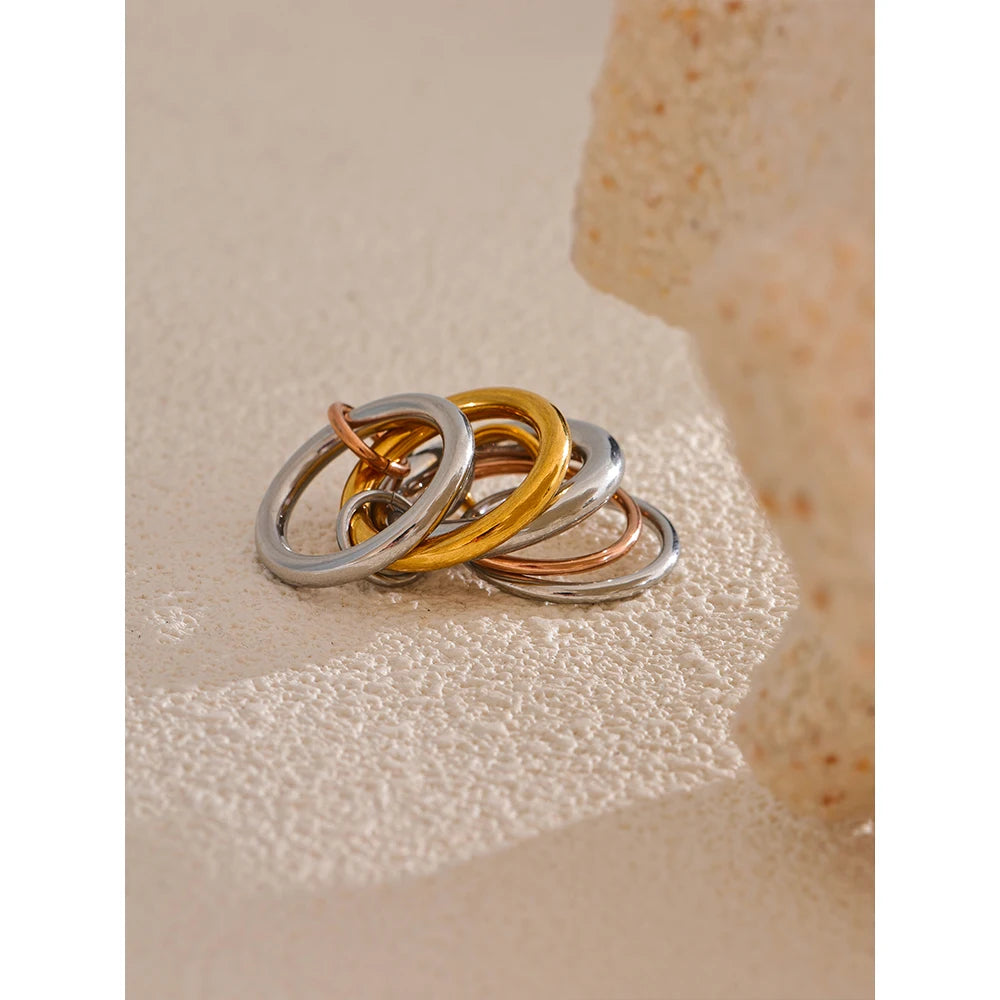  5 Links Stacked Gold Plated