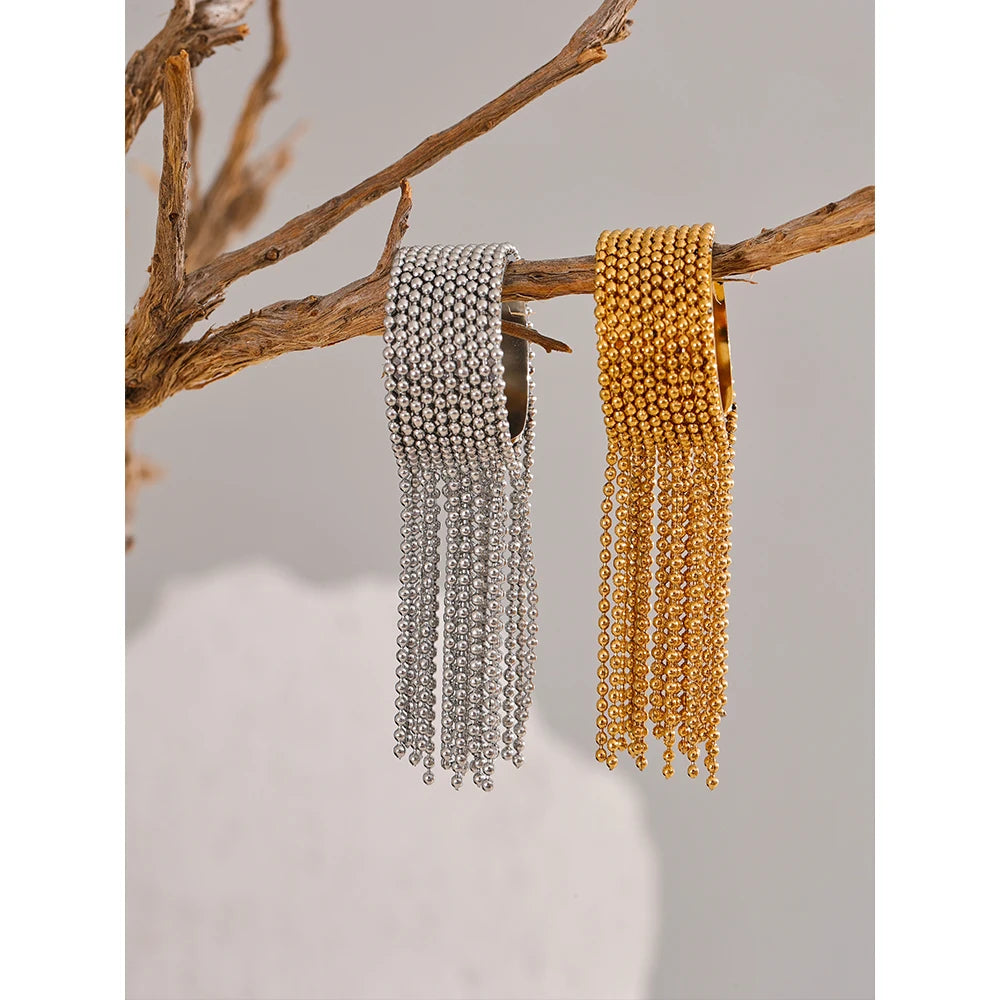 Tassel Ring Adjustable 18K Plated 