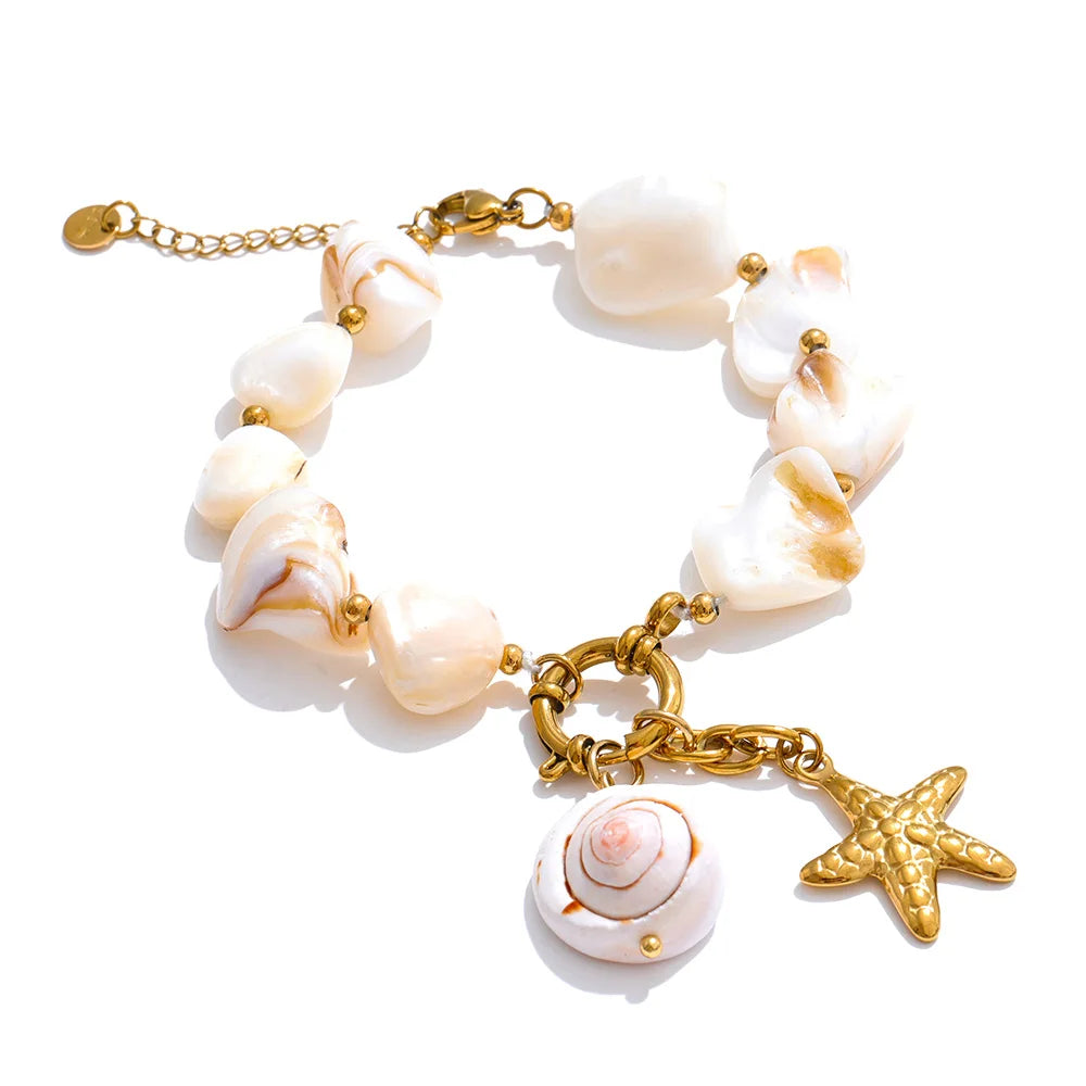  Shell Chain Conch Starfish Necklace 