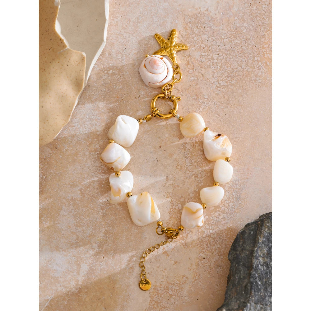  Shell Chain Conch Starfish Necklace 