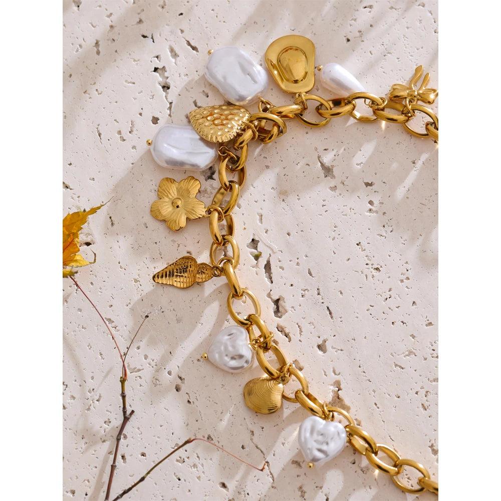  Pearls Seashell Turtle Necklace